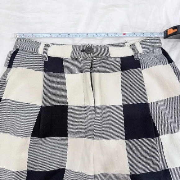 Mara Hoffman Dita Pant Ensenada Plaid Black Cream Organic Cotton High Waist. 12 - Picture 5 of 9